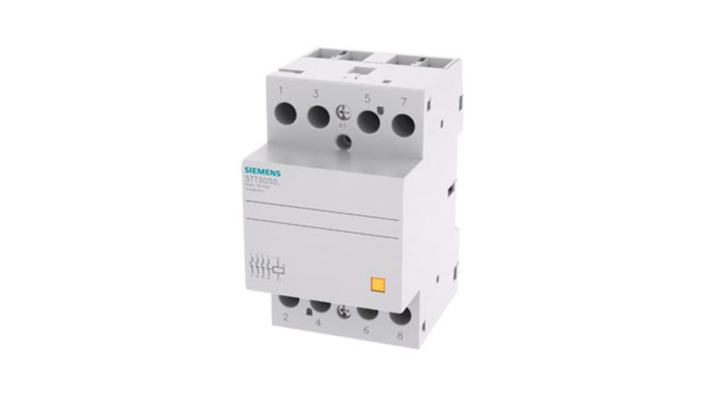 Siemens 5TT Series Contactor, 24 V ac/dc Coil, 4-Pole, 63 A, 4NO, 400 V ac