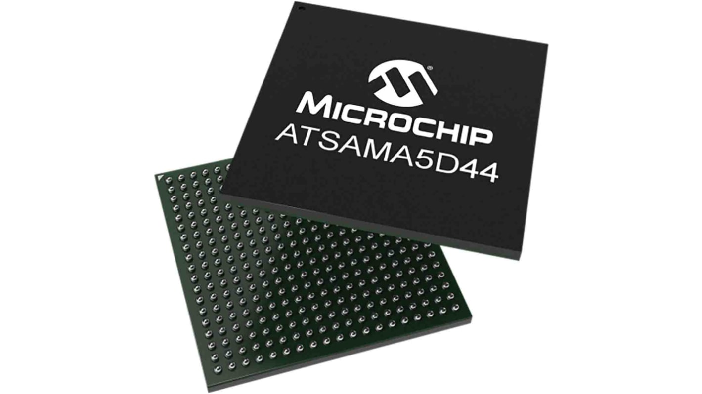 Microchip ATSAMA5D44A-CU, ARM Cortex A5 Microprocessor SAMA5D4 32bit ARM 600MHz 361-Pin TFBGA