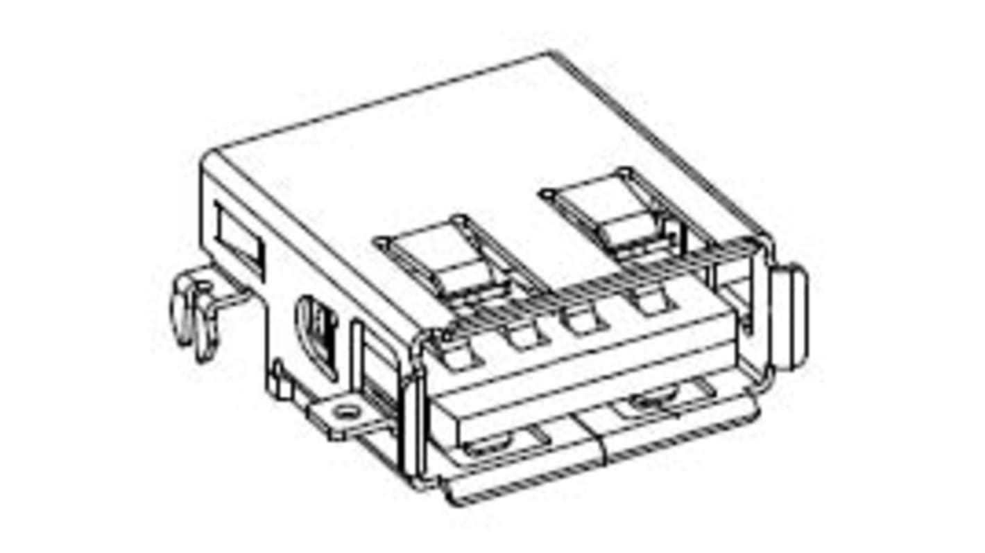 Molex USBコネクタ A タイプ, メス パネルマウント 482580002