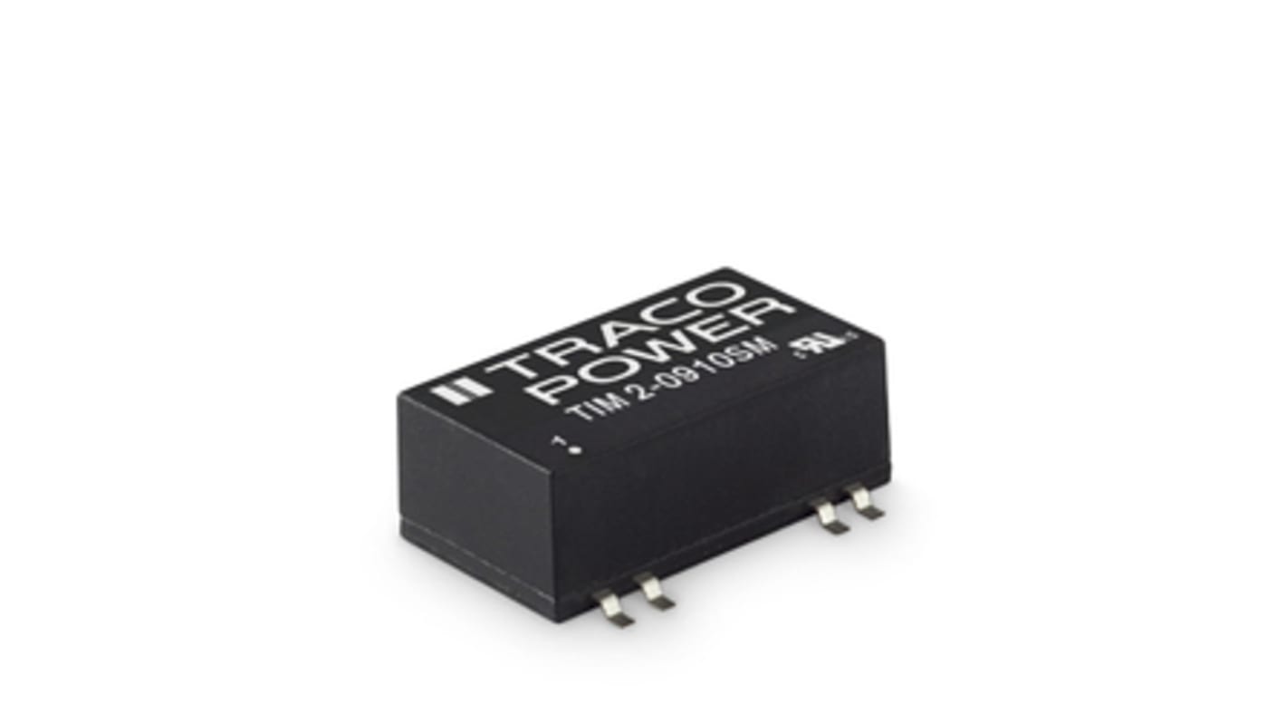 TRACOPOWER TIM 2 DC-DC Converter, 5V dc/ 400mA Output, 9 → 18 V dc Input, 2W, Surface Mount, +105°C Max Temp