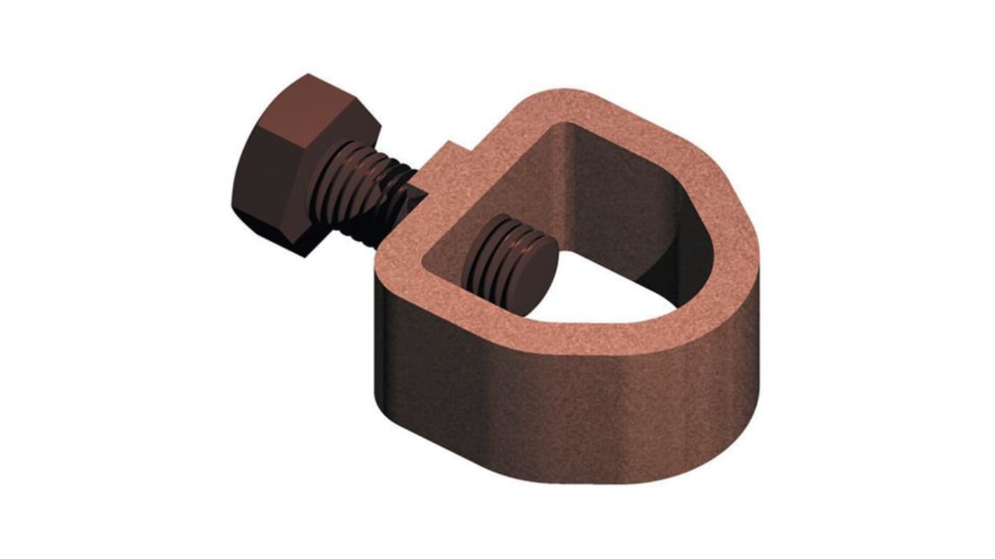 Kupferlegierung Blitzschutz Stange-auf-Band-Klemme, 26 x 12mm, Stab-Ø 12.7mm