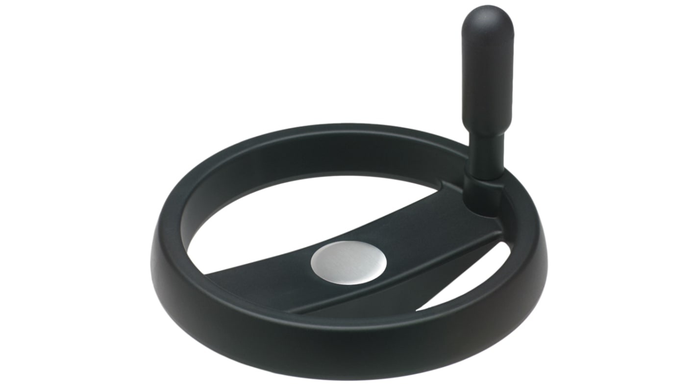 Elesa Black Polypropylene Hand Wheel, 125mm diameter