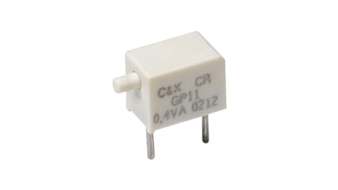 C & K Push Button Switch, Momentary, Through Hole, SPST, 20V ac/dc, IP57