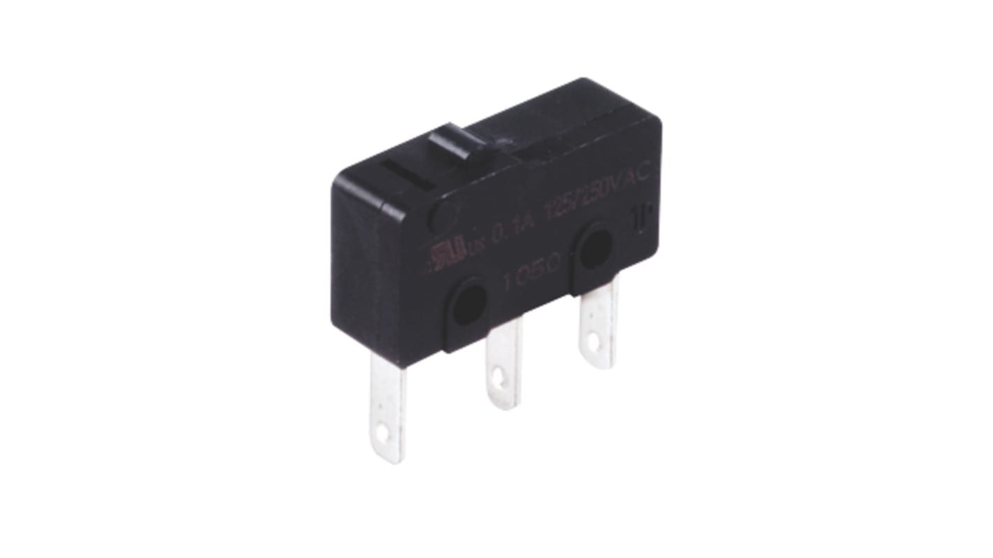 C & K Simulated Roller Lever Snap Action Micro Switch, Pc Pin Terminal, 10.1 A @ 125 / 250 V ac, SP-CO