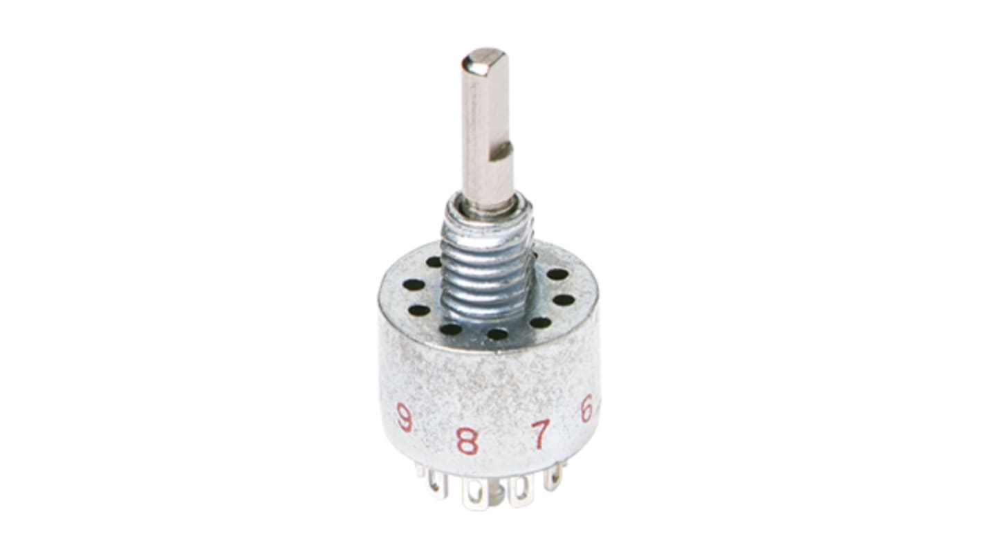 C & K, 5 Position SPST Rotary Switch, 250 mA, Solder