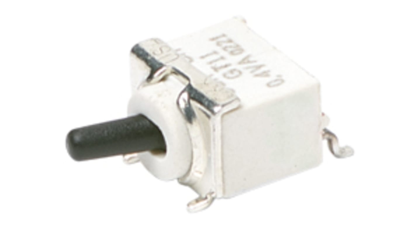 C & K Toggle Switch, Surface Mount Mount, Latching, SPDT, Solder Terminal, 20V ac/dc