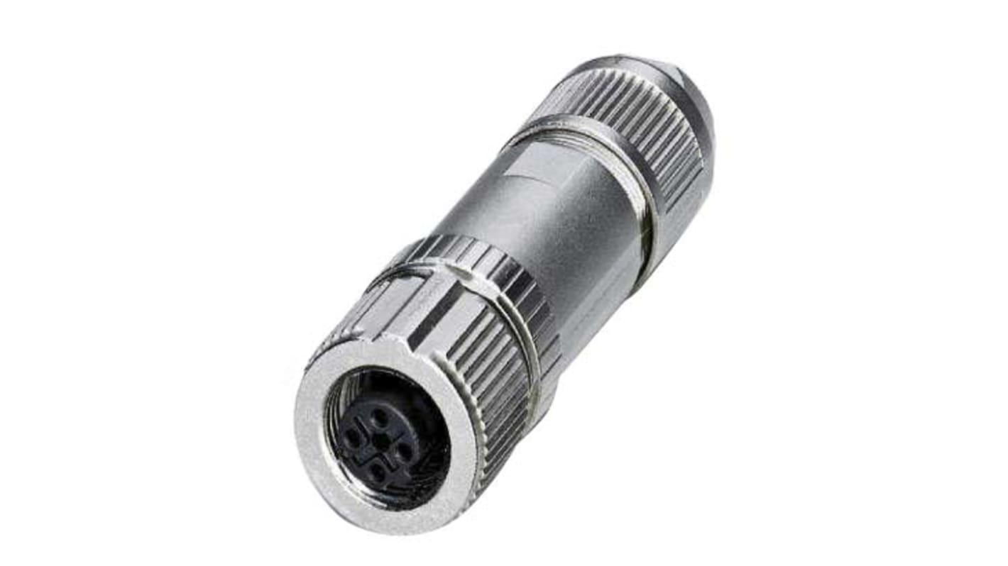 Phoenix Contact Circular Connector, 4 Contacts, Cable Mount, M12 Connector, Plug, Female, IP65, IP67, SACC Series