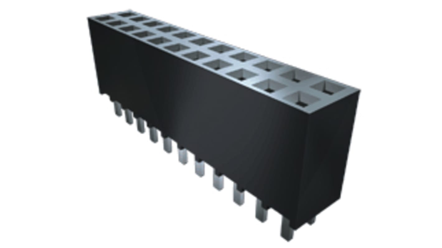 Samtec SSW Series Right Angle Through Hole Mount PCB Socket, 24-Contact, 2-Row, 2.54mm Pitch, Solder Termination