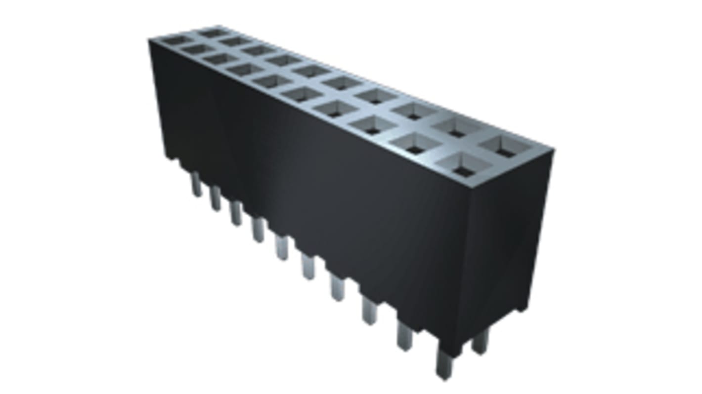 Conector hembra para PCB Samtec serie SQW, de 14 vías en 2 filas, paso 2mm, 250 V , 281 V., 3.8A, Montaje Superficial,