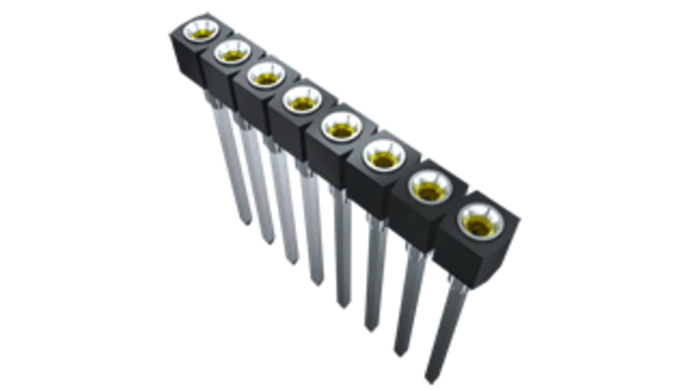 Samtec SS Series Straight Through Hole Mount PCB Socket, 10-Contact, 1-Row, 2.54mm Pitch, Screw, Solder Termination