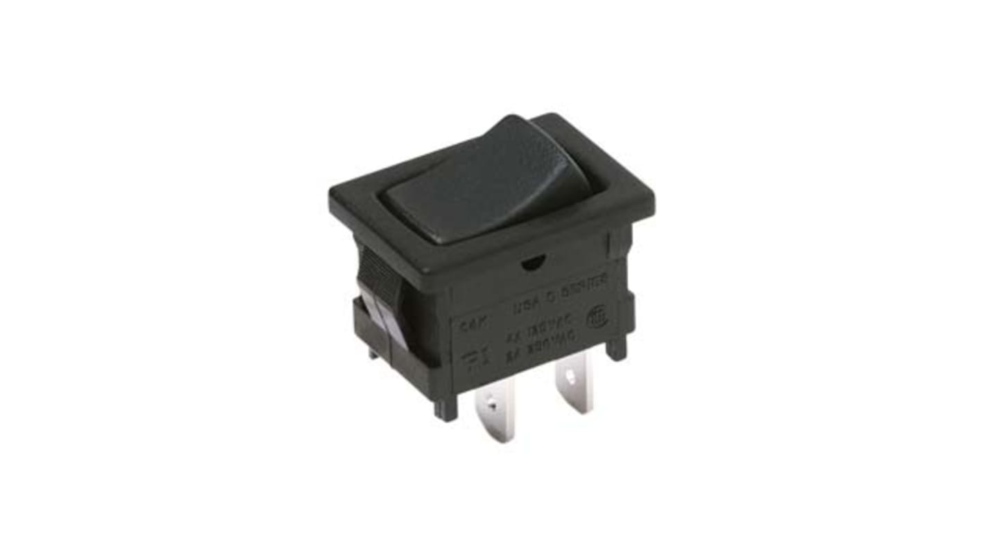 Interruptor de balancín, D502J12S2AHQA, Contacto SPST, On-Ninguno-Off, 10 A, No, Negro, IP65