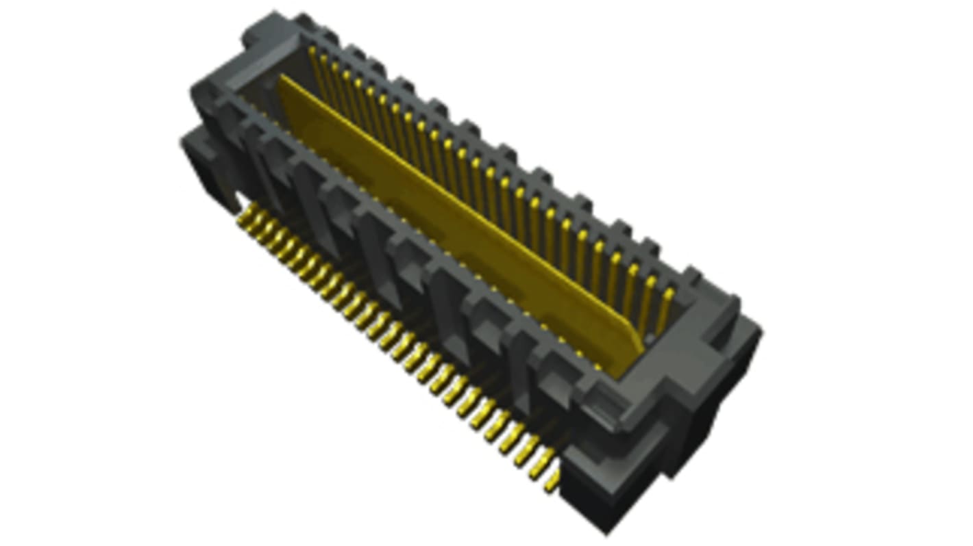 Samtec QMS Series Straight Surface Mount PCB Header, 104 Contact(s), 0.635mm Pitch, 2 Row(s), Shrouded