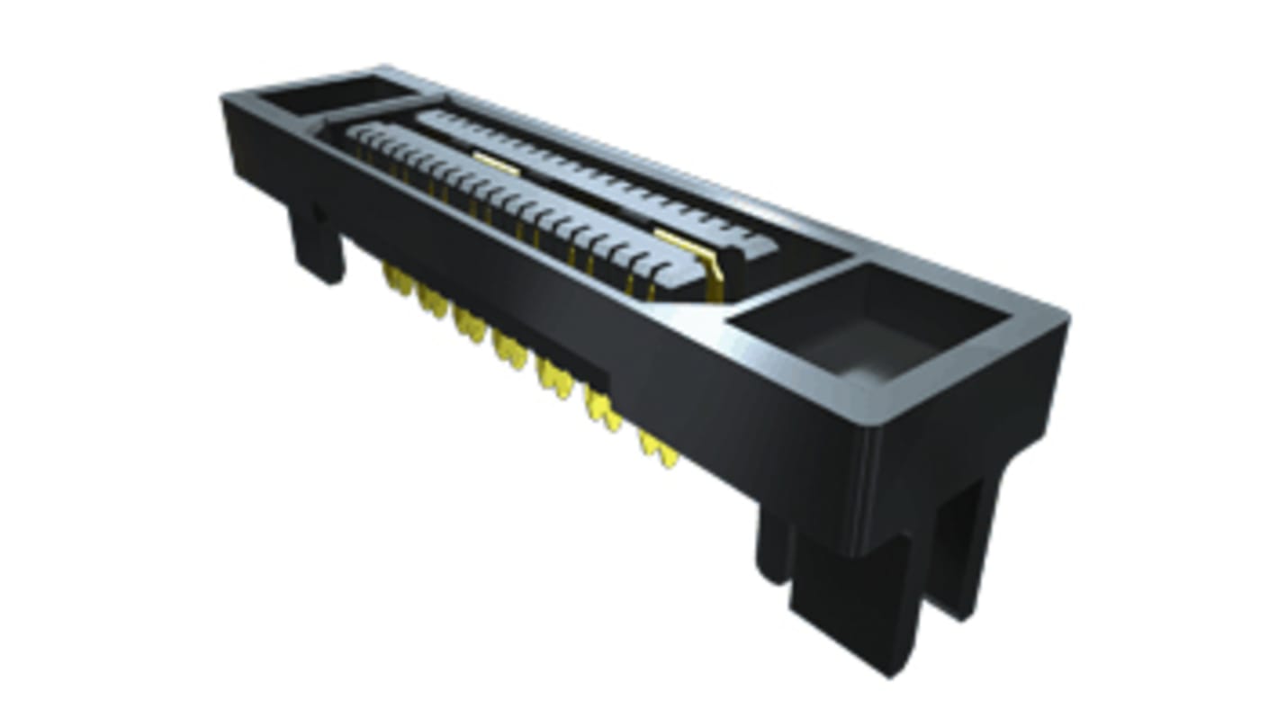 Samtec QSE Series Straight Surface Mount PCB Socket, 28-Contact, 2-Row, 0.8mm Pitch, Solder Termination