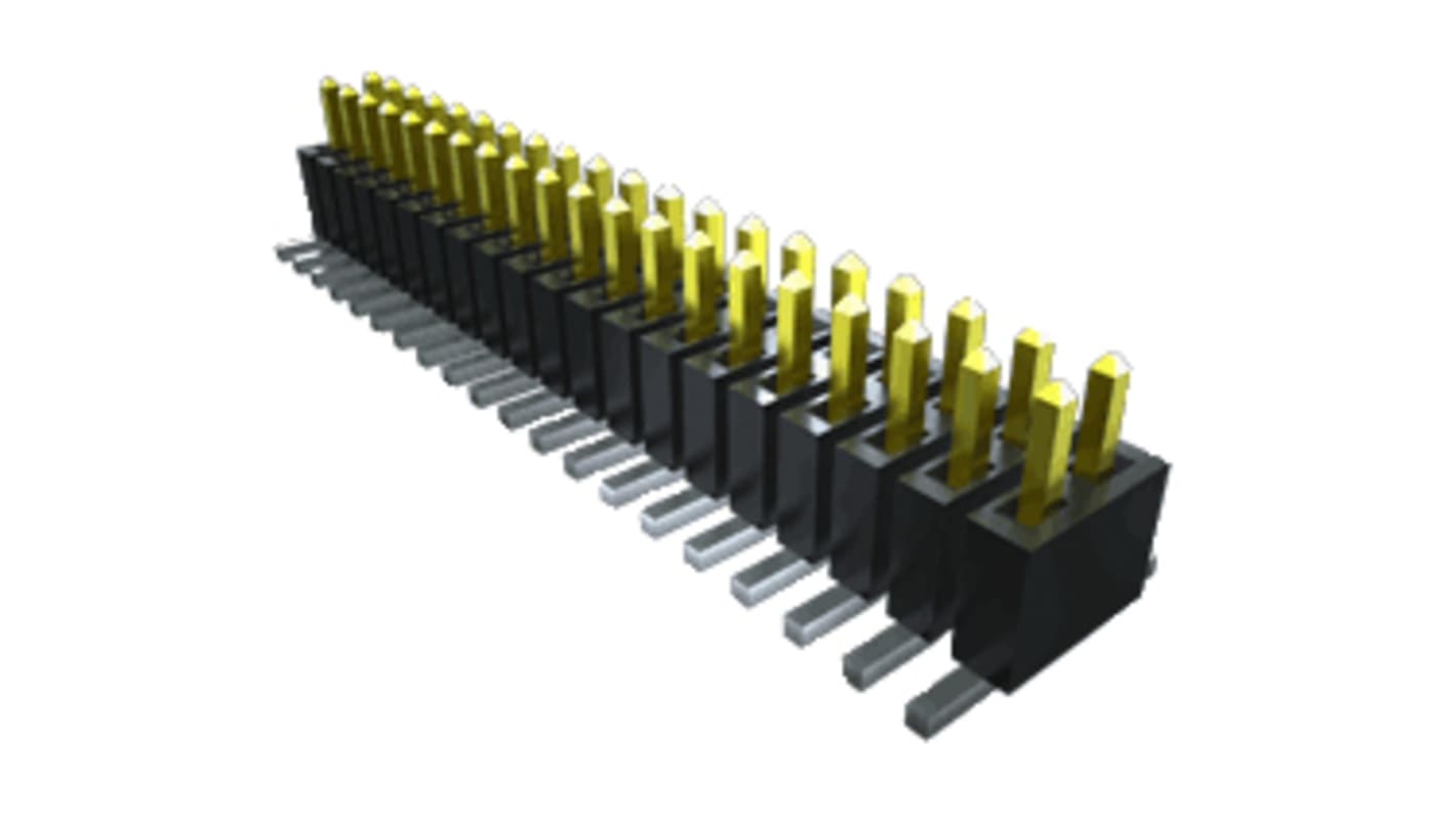 Samtec FTSH Series Straight Through Hole Pin Header, 26 Contact(s), 1.27mm Pitch, 2 Row(s), Unshrouded