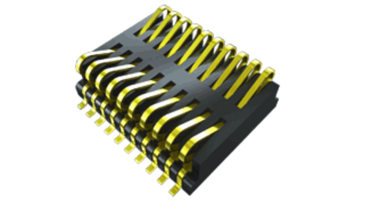 Samtec FSI Series Straight Surface Mount PCB Header, 40 Contact(s), 1.0mm Pitch, 2 Row(s), Shrouded