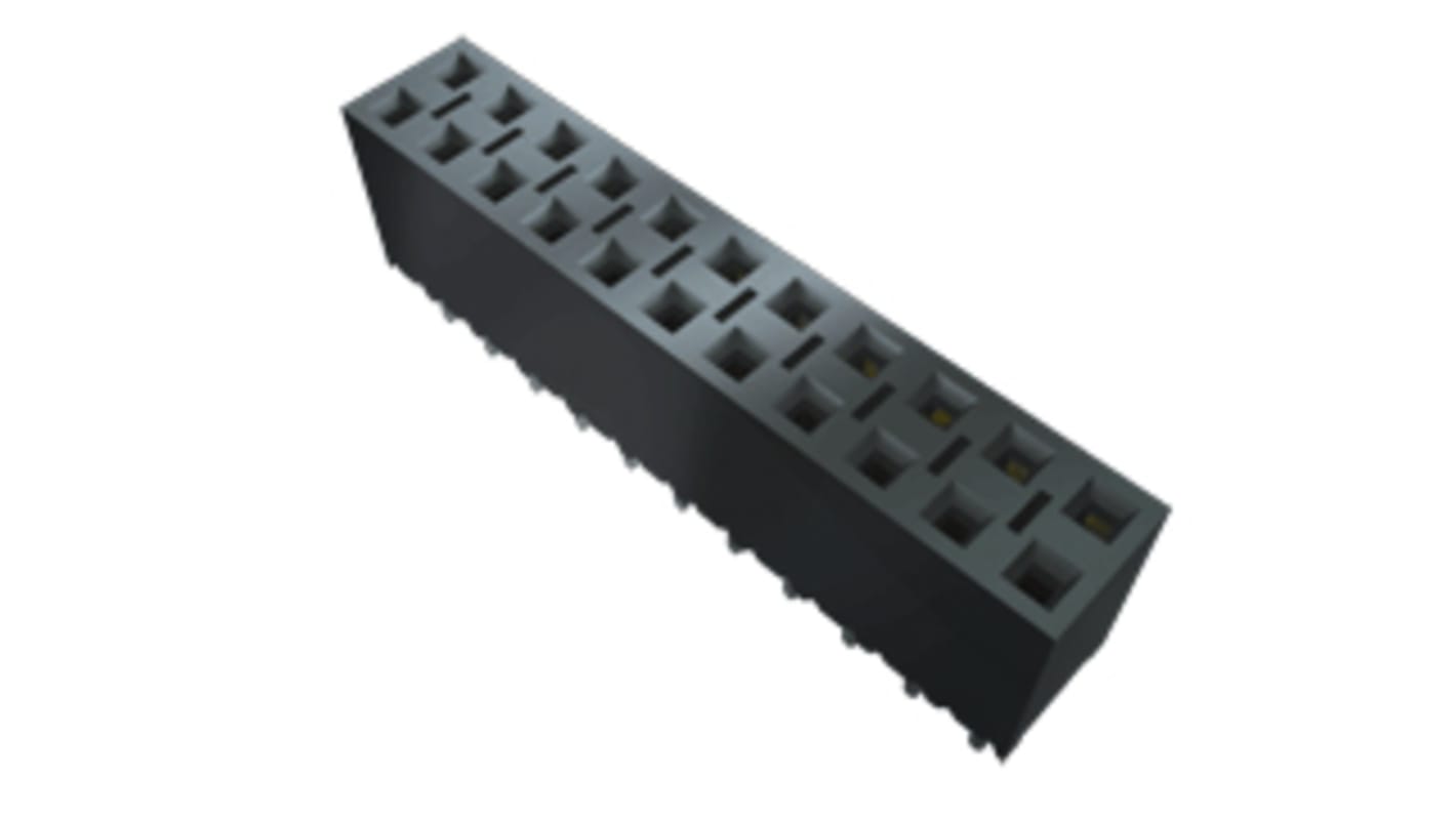 Samtec BCS Series Straight Through Hole Mount PCB Socket, 6-Contact, 2-Row, 2.54mm Pitch, Solder Termination