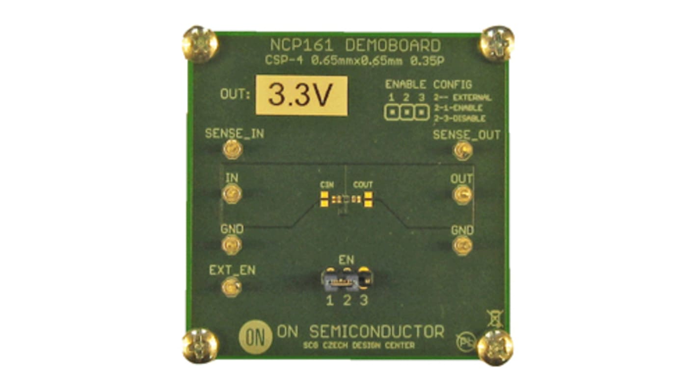 onsemi Ultra-Low Noise and High PSRR LDO Regulator Evaluation Board Linear Regulator for NCP160AFCT330T2G for Ultra-Low