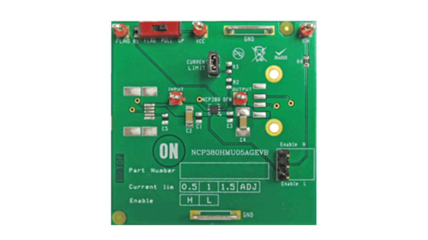 onsemi NCP380HMU05AATBG Evaluierungsplatine, High-Side Power Distribution Switch Evaluation Board Lastschalter