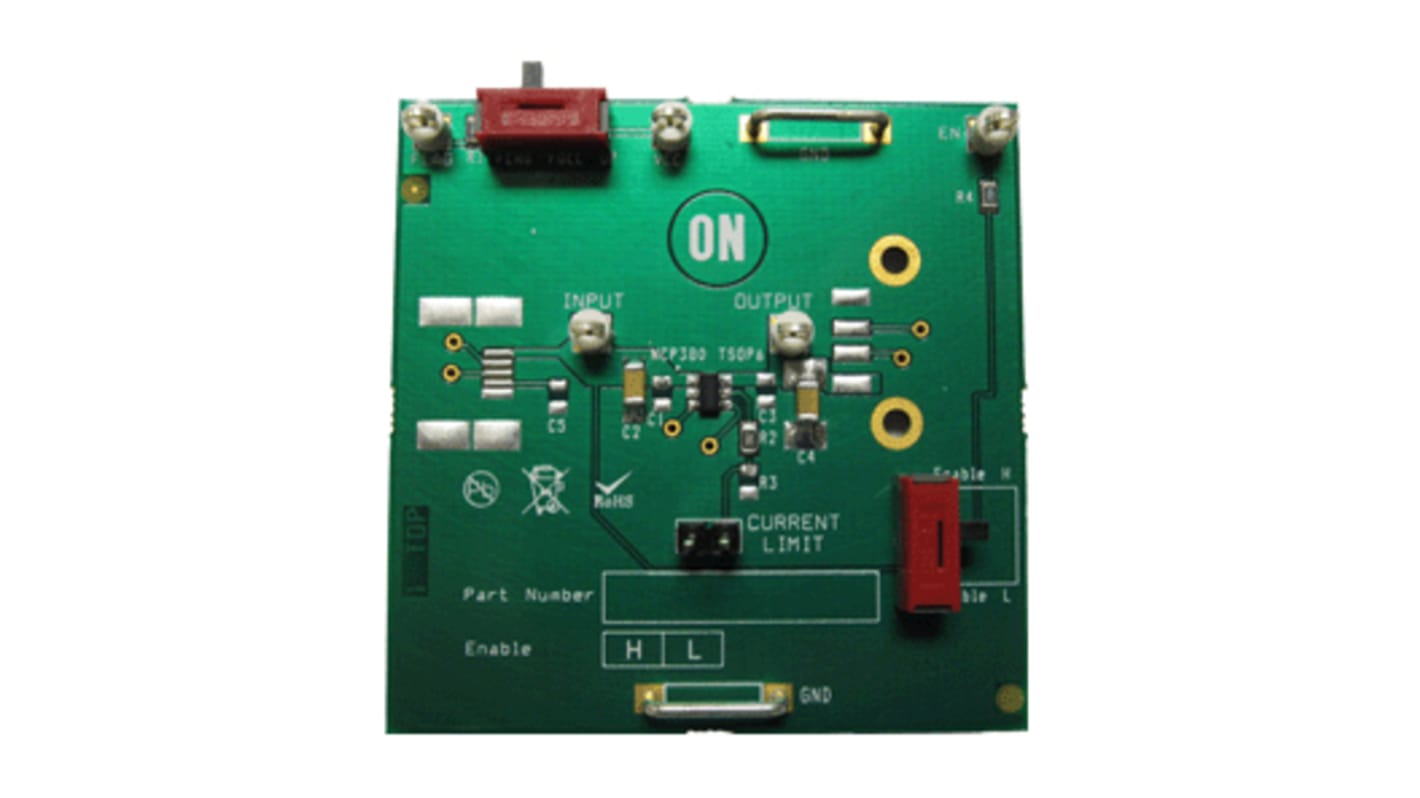 onsemi NCP380HSNAJAAT1G Evaluierungsplatine, High-Side Power Distribution Switch Evaluation Board Lastschalter