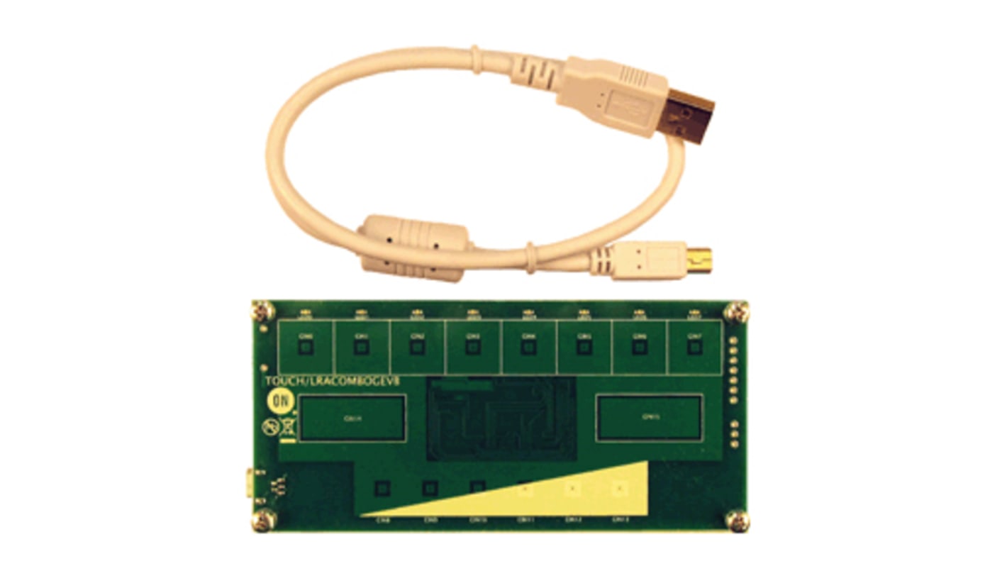 Placa de demostración Proximidad onsemi - TOUCHLRACOMBOGEVB, para usar con Sensor de proximidad háptico de sensor táctil