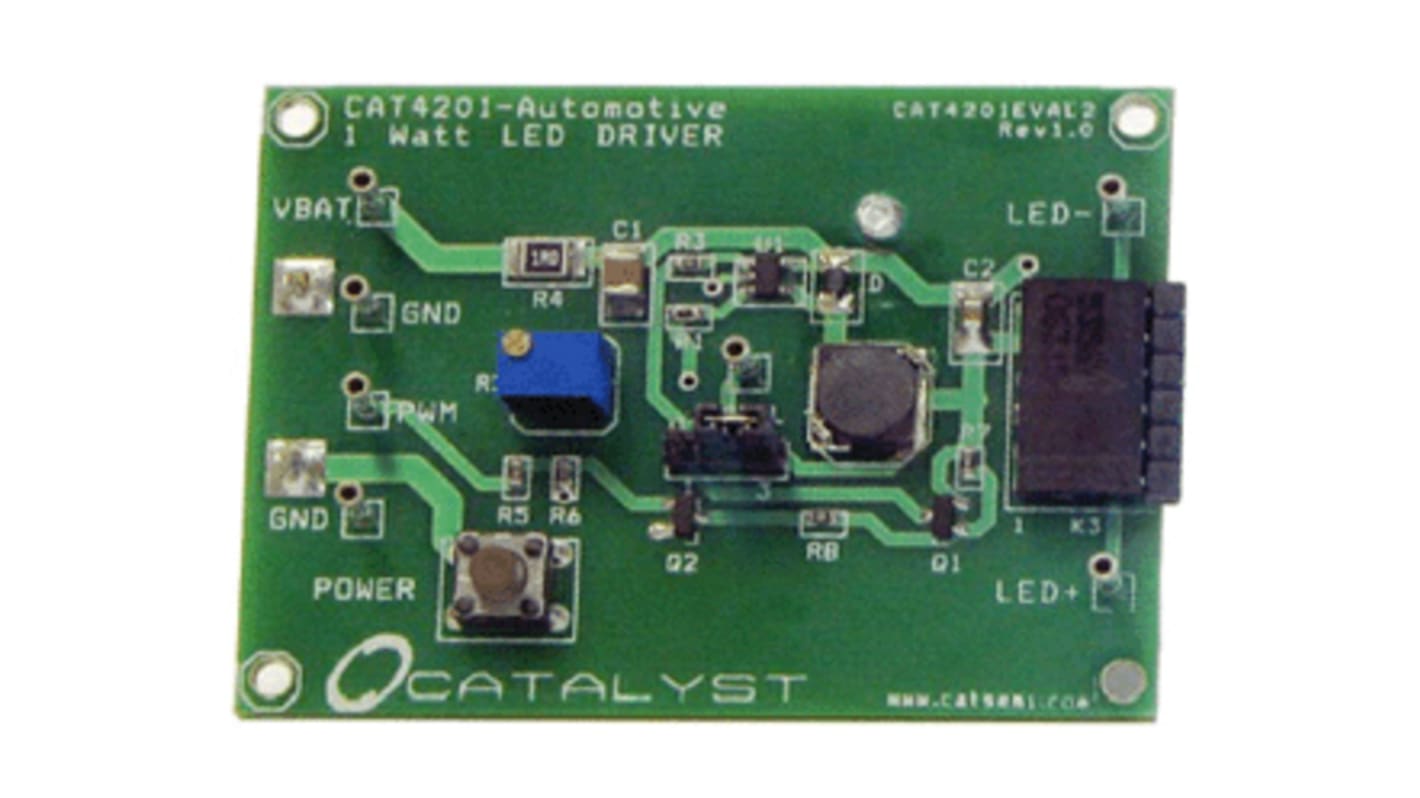 Zestaw badawczy do sterowników LED, High Efficiency Step-Down Converter Evalution Board, CAT4201TD-GT3, do uzycia z: