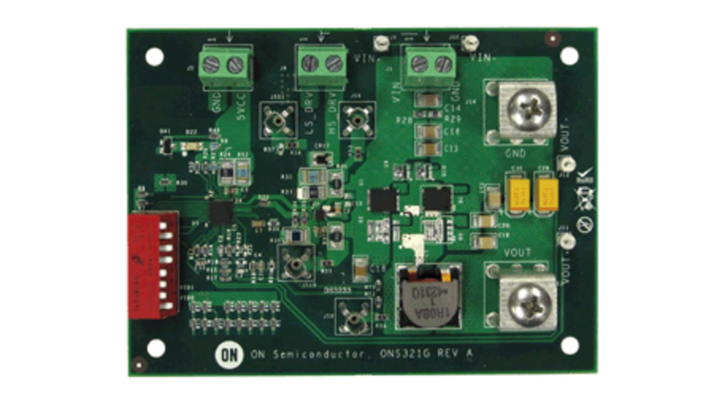 onsemi MOSFET Evaluation Board Buck Converter for NCP5386BMNR2G, NCP5901BMNTBG, NTD4904N-1G, NTD4906N-1G, NTD4909N-1G,