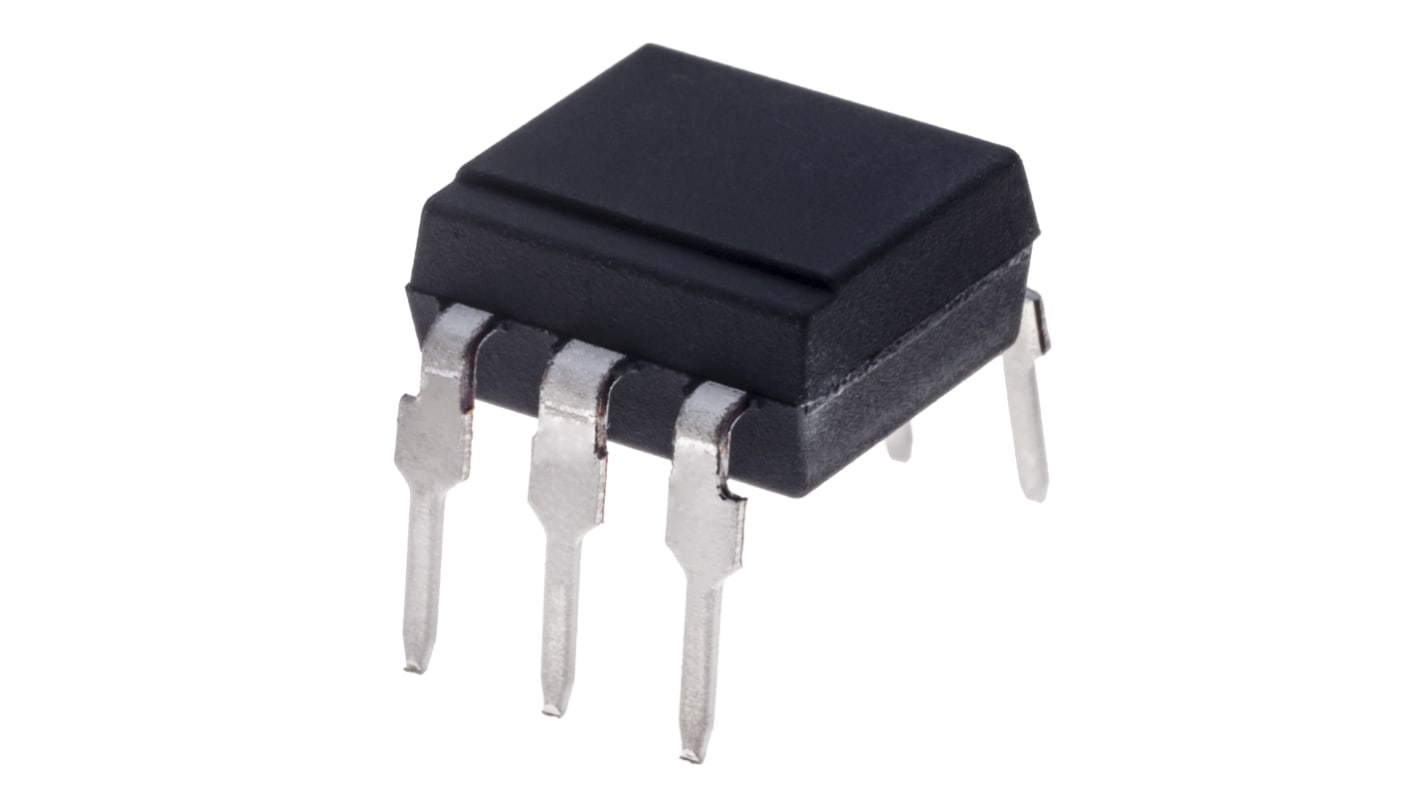 Optoacoplador Isocom MCT2 de 1 canal, Vf= 1.5V, Viso= 5300 Vrms, IN. AC, OUT. Fototransistor NPN, mont. pasante,