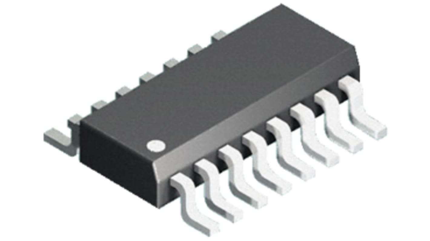 Optron, řada: IS281, počet kolíků: 16, počet kanálů: čtyřnásobný výstup Fototranzistor NPN vstup DC povrchová montáž