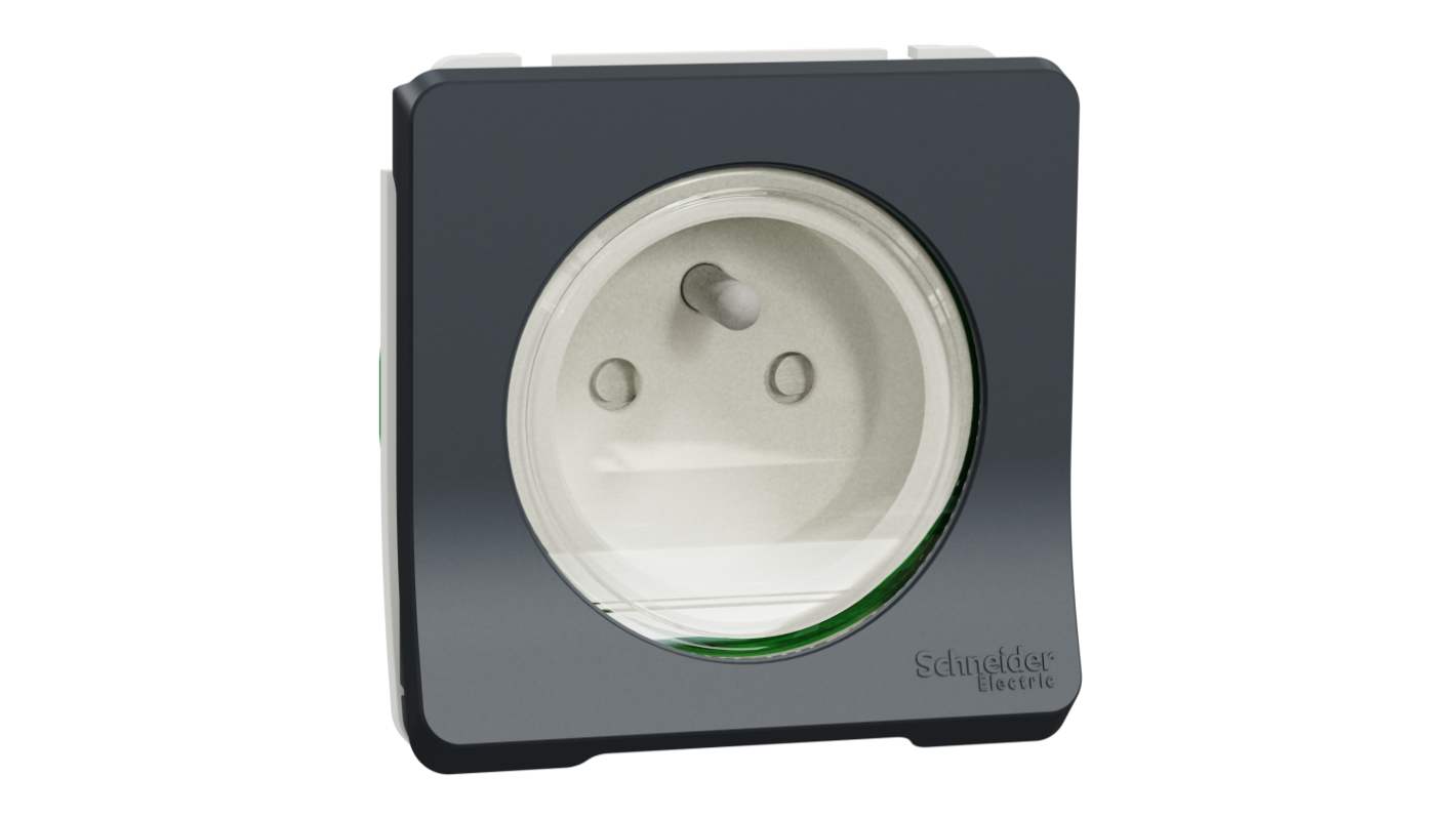 MUR36133 Schneider Electric Grey 1 Gang Plug Socket, 2P+E Poles, 16A
