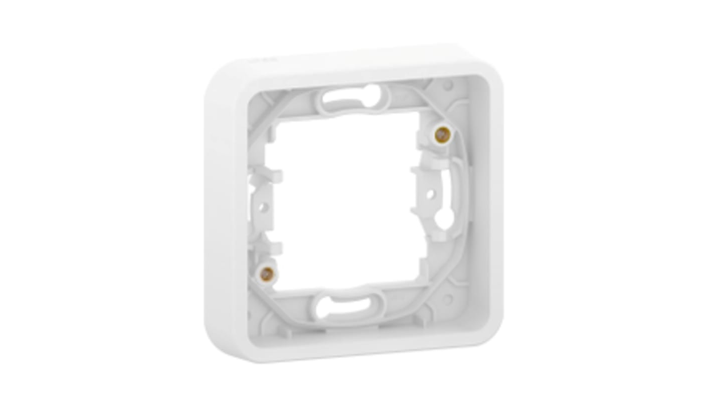 Schneider Electric Mureva Styl White PC Back Box Mounting Frame, NF, 1 Gangs, 28 x 48 x 48mm