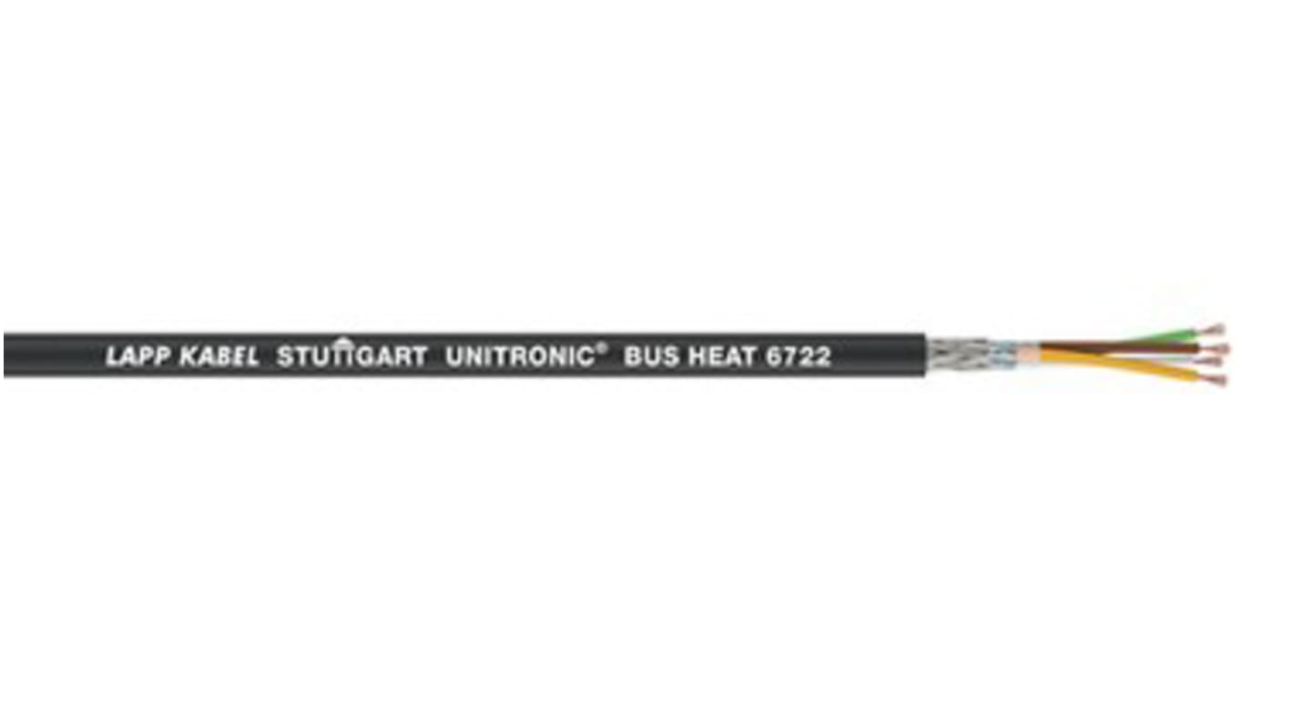 Lapp UNITRONIC BUS HEAT Datenkabel, 4-adrig x 0,5 mm² Schwarz, 100m, 20 AWG, Kupfergeflecht