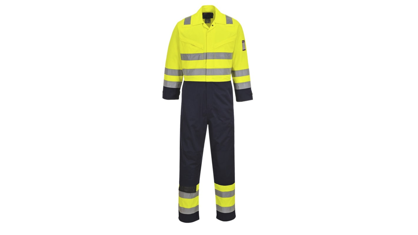 RS PRO Yellow Reusable Hi Vis Overalls, L