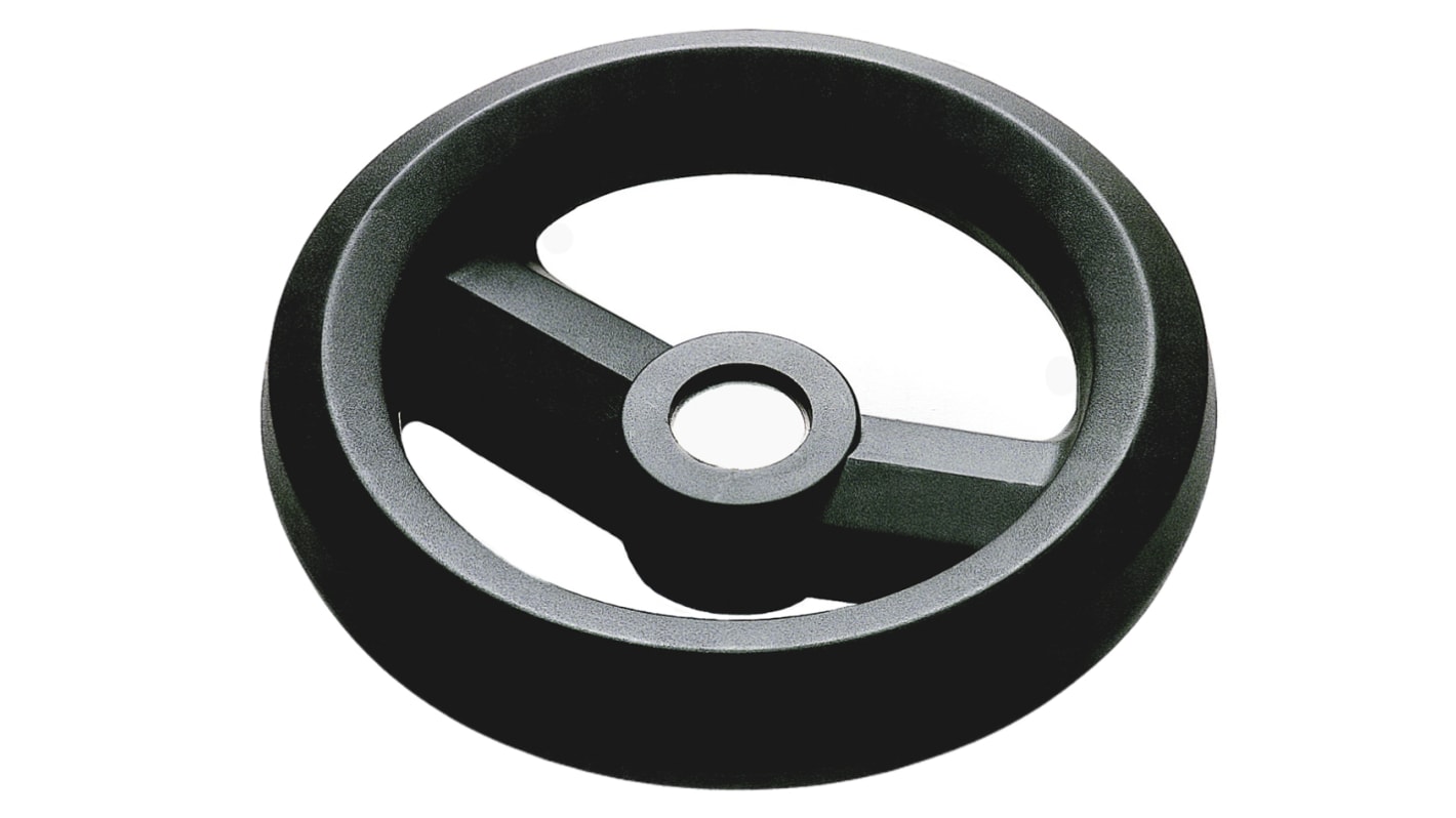 RS PRO Black Glass-Fibre Reinforced Technopolymer Hand Wheel, 100mm diameter