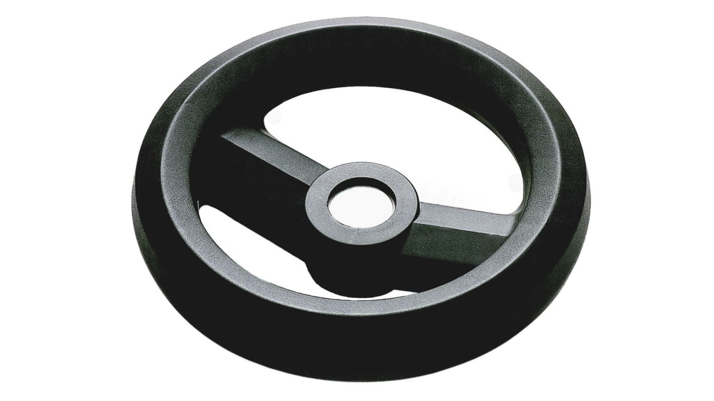 RS PRO Black Glass-Fibre Reinforced Technopolymer Hand Wheel, 160mm diameter