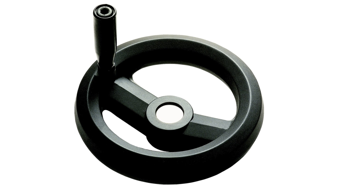 RS PRO Black Technopolymer Hand Wheel, 80mm diameter