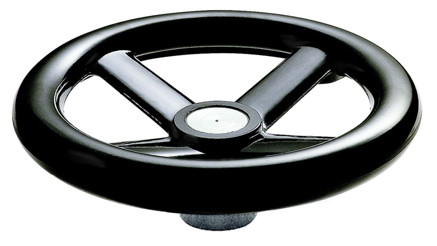 RS PRO Black Hand Wheel, 200mm diameter