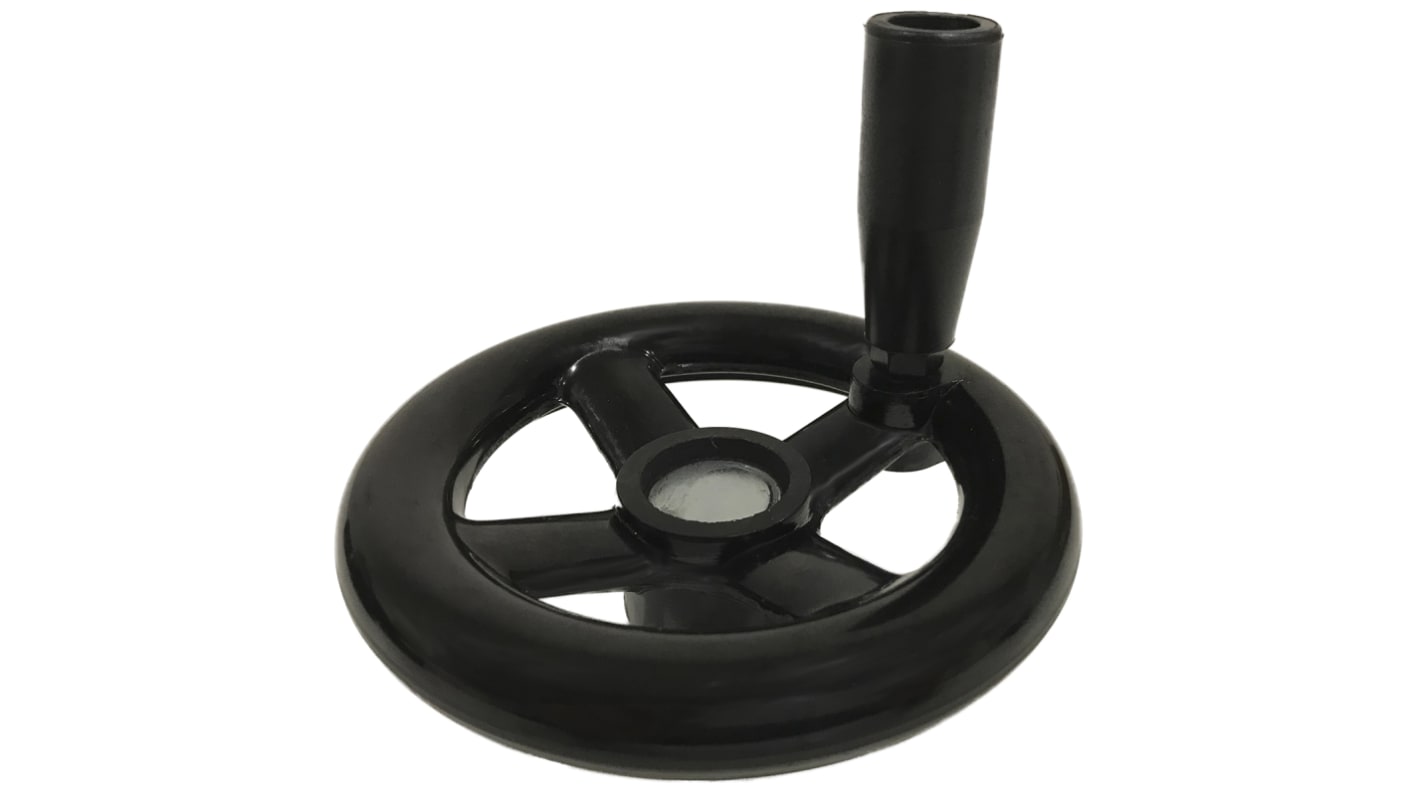 RS PRO Black Phenoplast, Vegetal Fibre Reinforced Hand Wheel, 140mm diameter