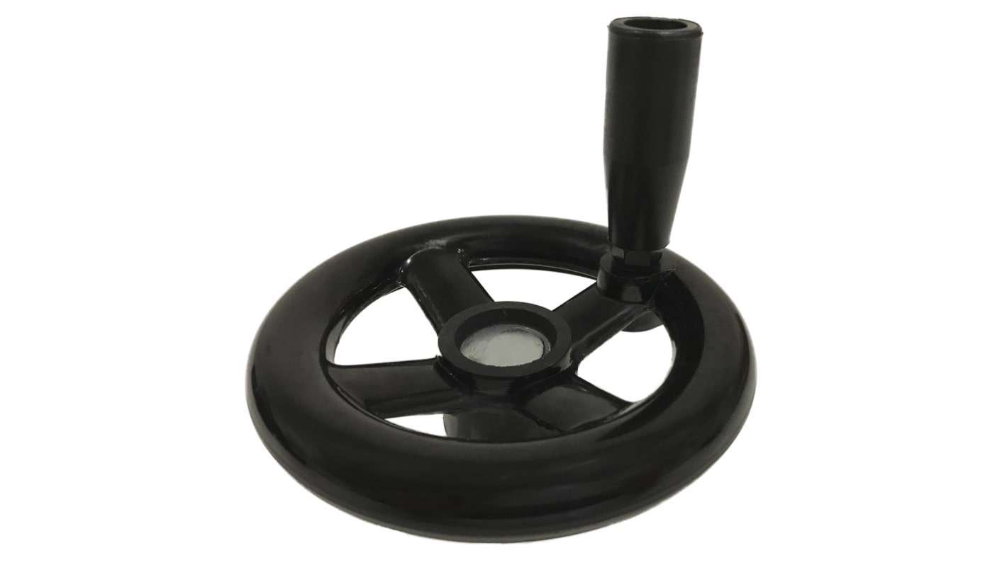 RS PRO Speichen Handrad, Rad ø 200mm, 40mm, 25mm Gebohrte Nabe, Schwarz