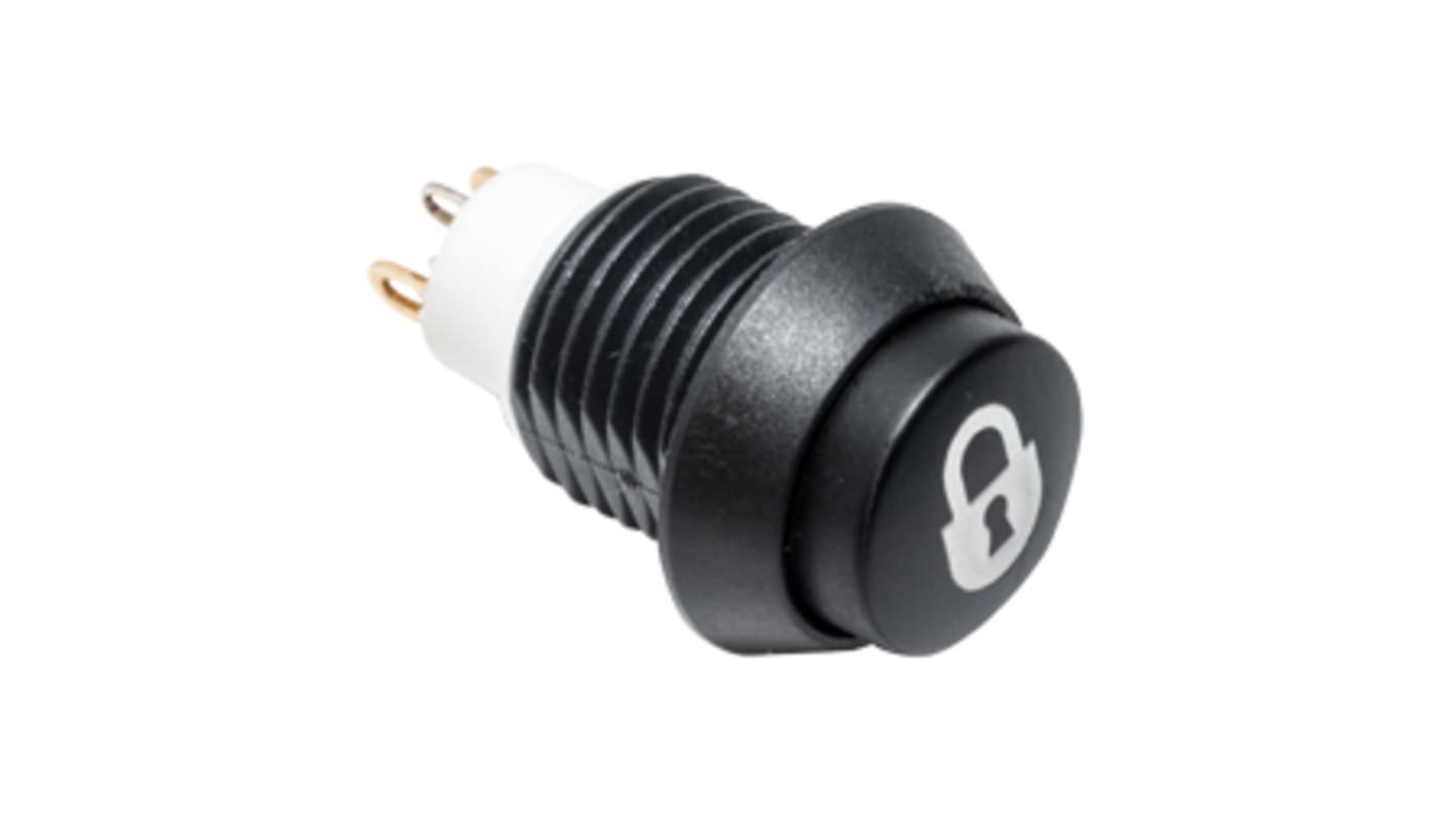 C & K Illuminated Push Button Switch, Momentary, Panel Mount, 13.7mm Cutout, SPST, White LED, 24V dc, IP67