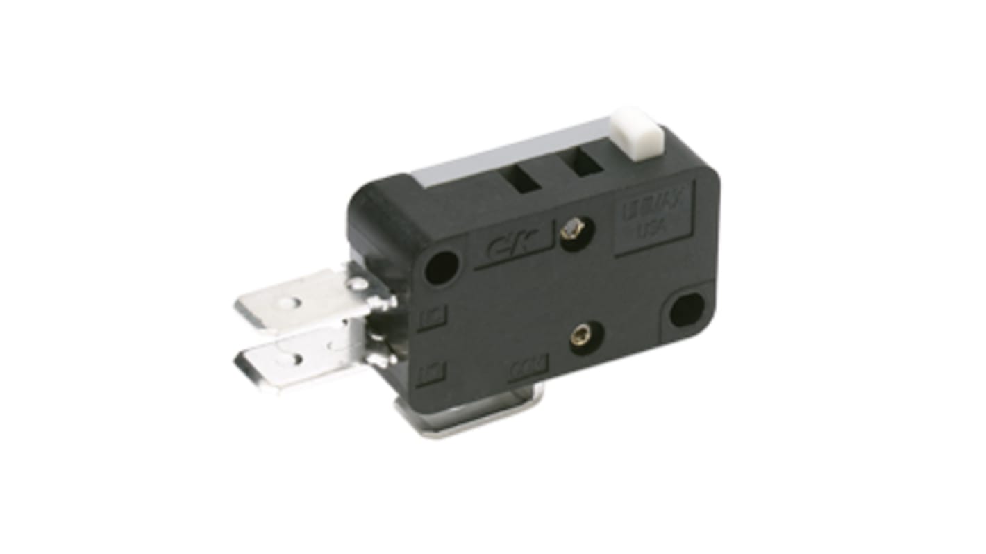 C & K Lever Snap Action Micro Switch, Solder Terminal, 1/2 A @ 125 V dc, 15 A @ 125 / 250 V ac, SPST