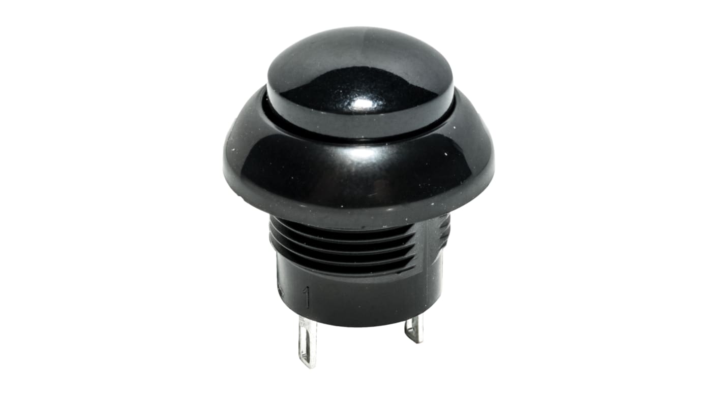 Interruptor de Botón Pulsador C & K, color de botón Negro, SPST, acción momentánea, 5 A, 32V dc, Montaje en Panel, IP68