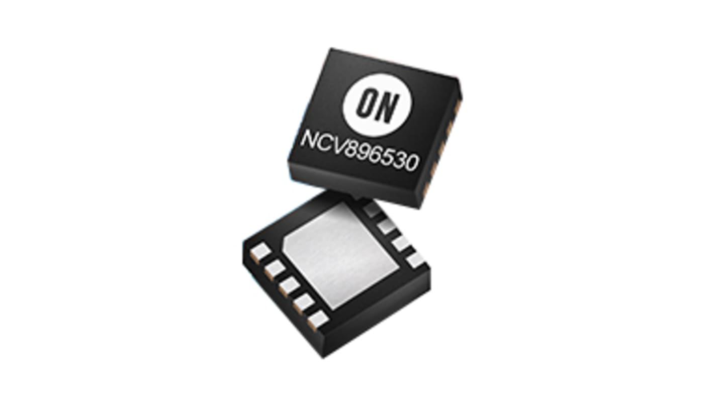 onsemi, NCV896530MWTXGStep-Down Switching Regulator, 1-Channel 1.6A Adjustable 10-Pin, DFN