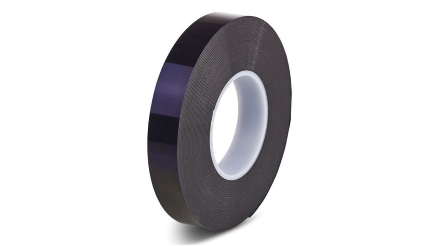 Hi-Bond HPS 040B Polyethylen Schaumstoff Klebeband doppelseitig, Schwarz, Stärke 0.4mm, 25mm x 33m