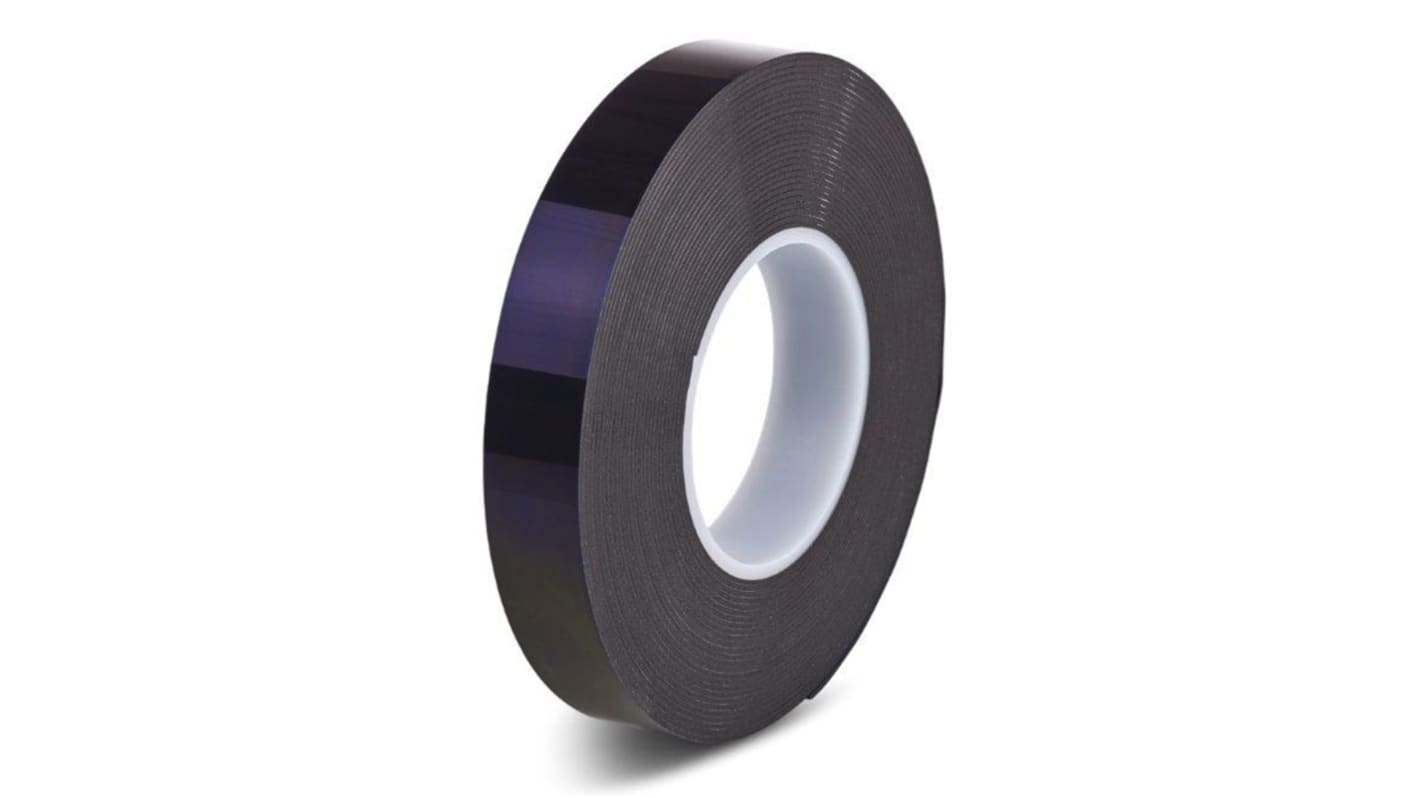 Hi-Bond HPS 080B Polyethylen Schaumstoff Klebeband doppelseitig, Schwarz, Stärke 0.8mm, 9mm x 33m