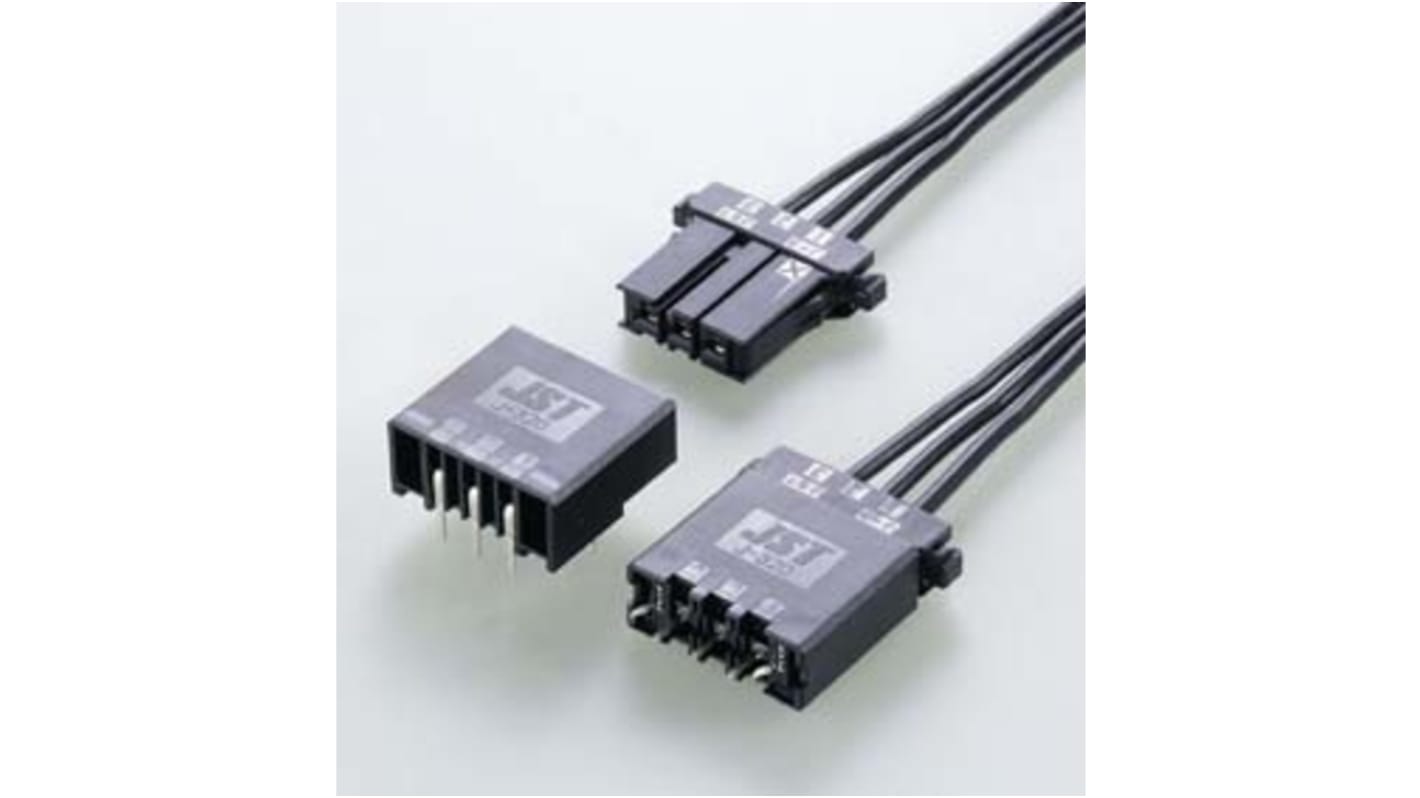 JST JFA J300 Series Top Entry Through Hole PCB Header, 3 Contact(s), 5.08mm Pitch, 1 Row(s), Shrouded