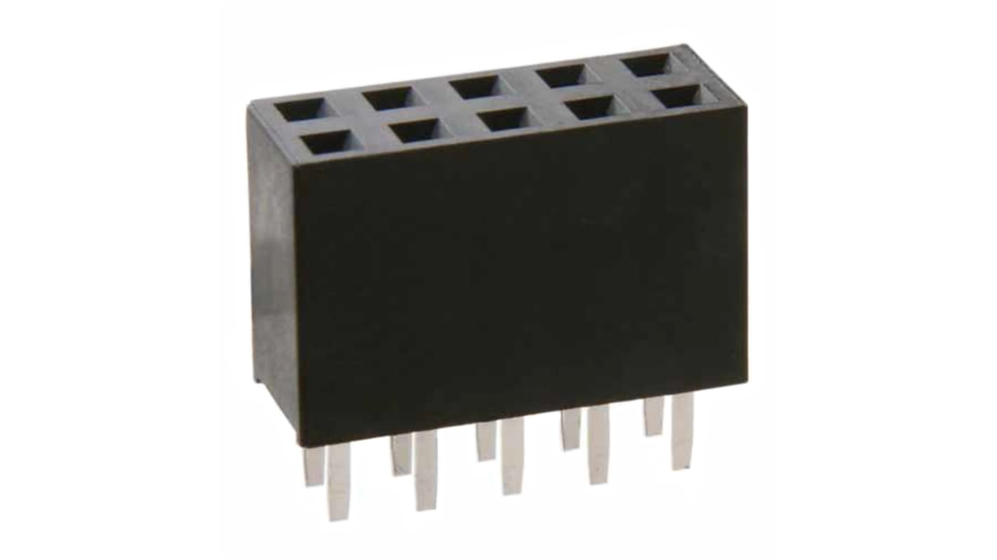 HARWIN M20 Series Straight Through Hole Mount PCB Socket, 10-Contact, 2-Row, 2.54mm Pitch, Solder Termination