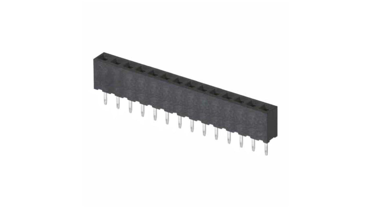 HARWIN M22 Series Straight Through Hole Mount PCB Socket, 14-Contact, 1-Row, 2mm Pitch, Solder Termination