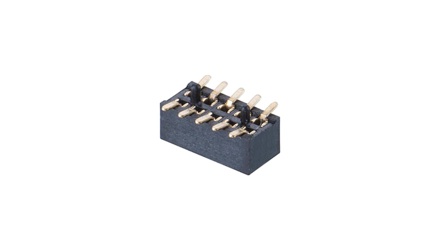 HARWIN M40 Series Straight Surface Mount PCB Socket, 10-Contact, 2-Row, 1mm Pitch, Solder Termination