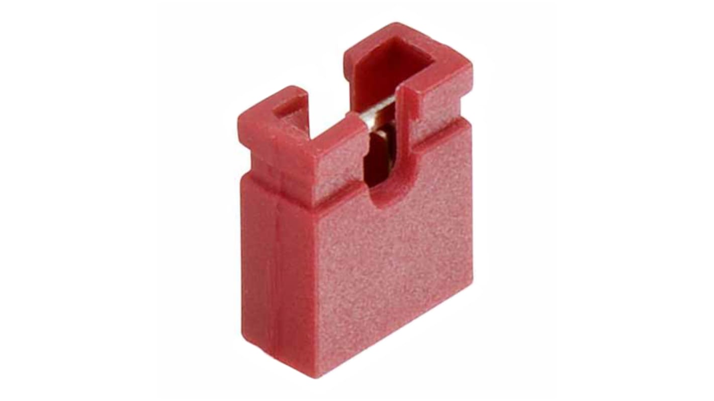 HARWIN M7581 Buchse Rot Jumper Steckbrücke 2-polig, Raster 2.54mm, Länge 5mm, Steckbrückenbuchse