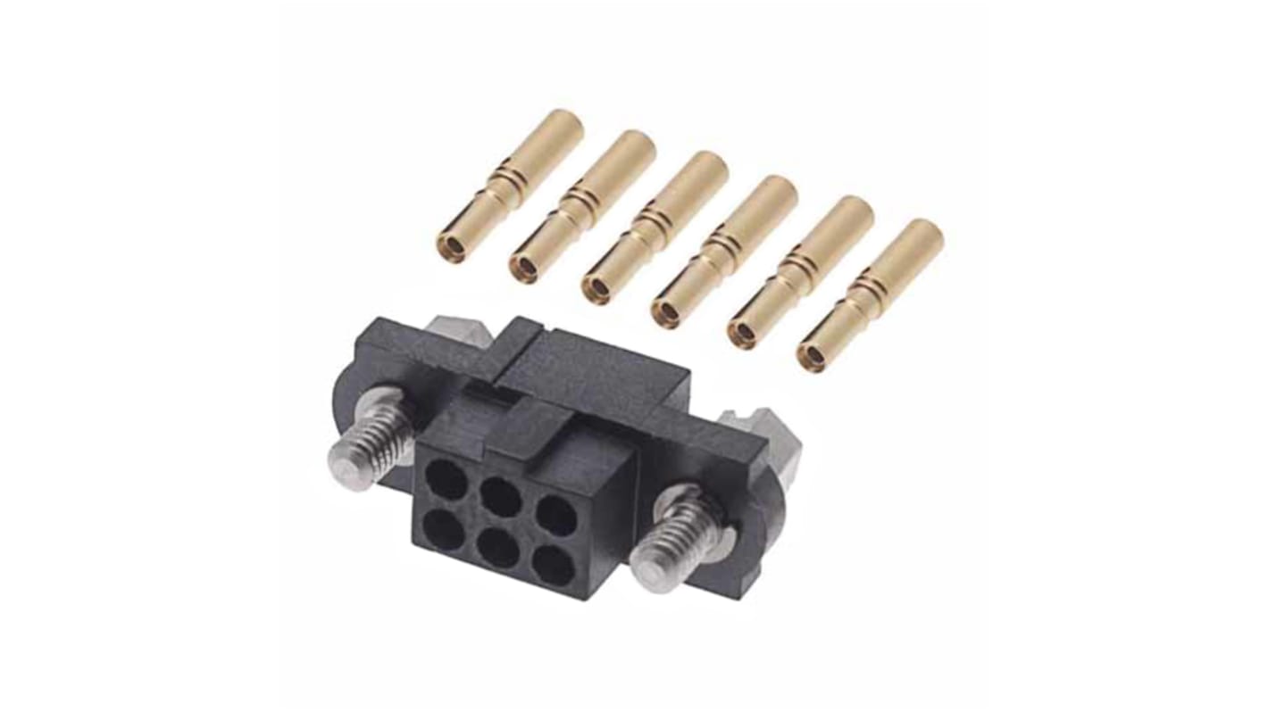 HARWIN M80 Connector Kit Containing 6 Barrel Crimp Contacts Loose, Crimp Shell, Housing with Hexagonal Slotted